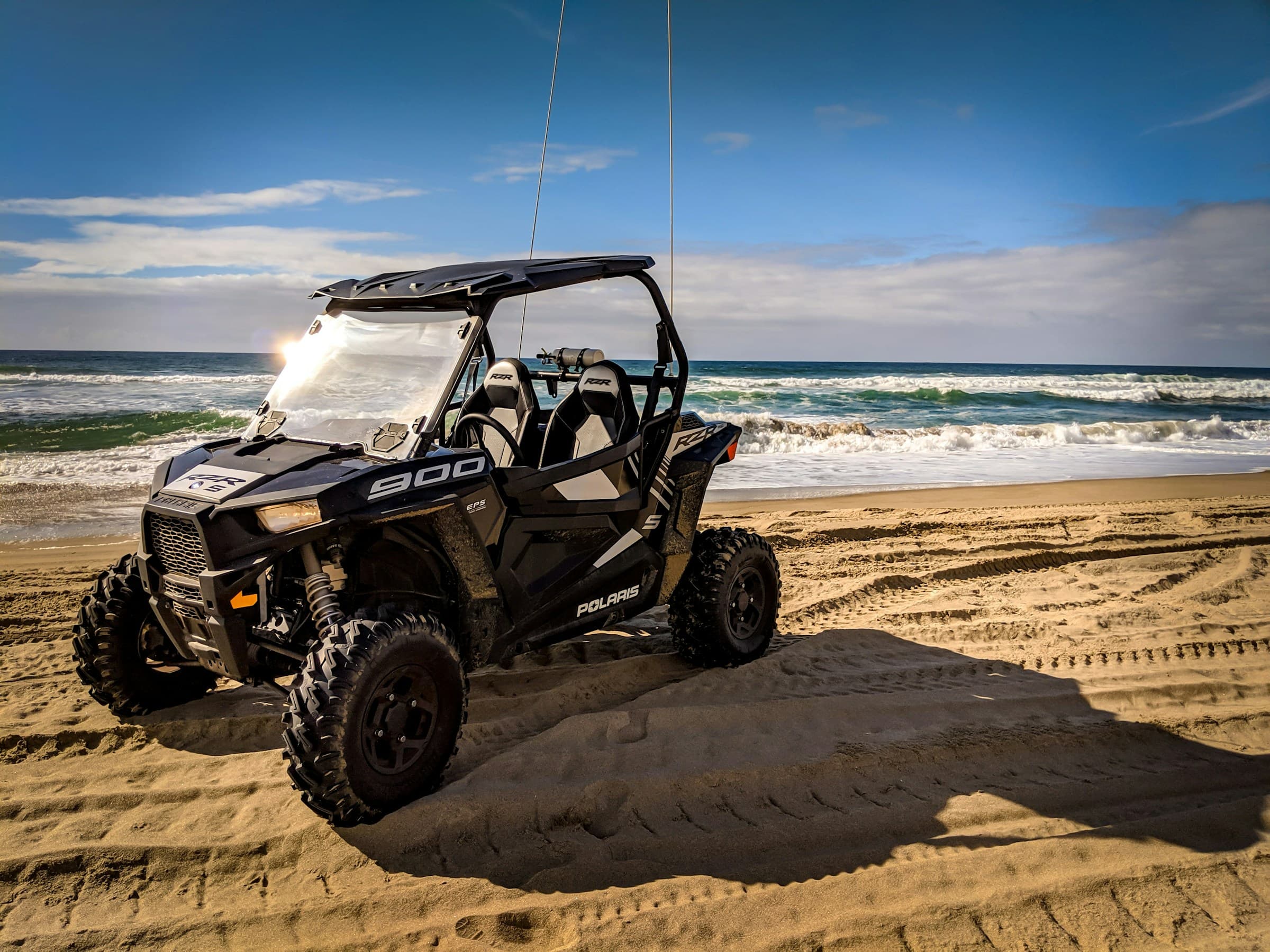 off-road buggy on the beach
