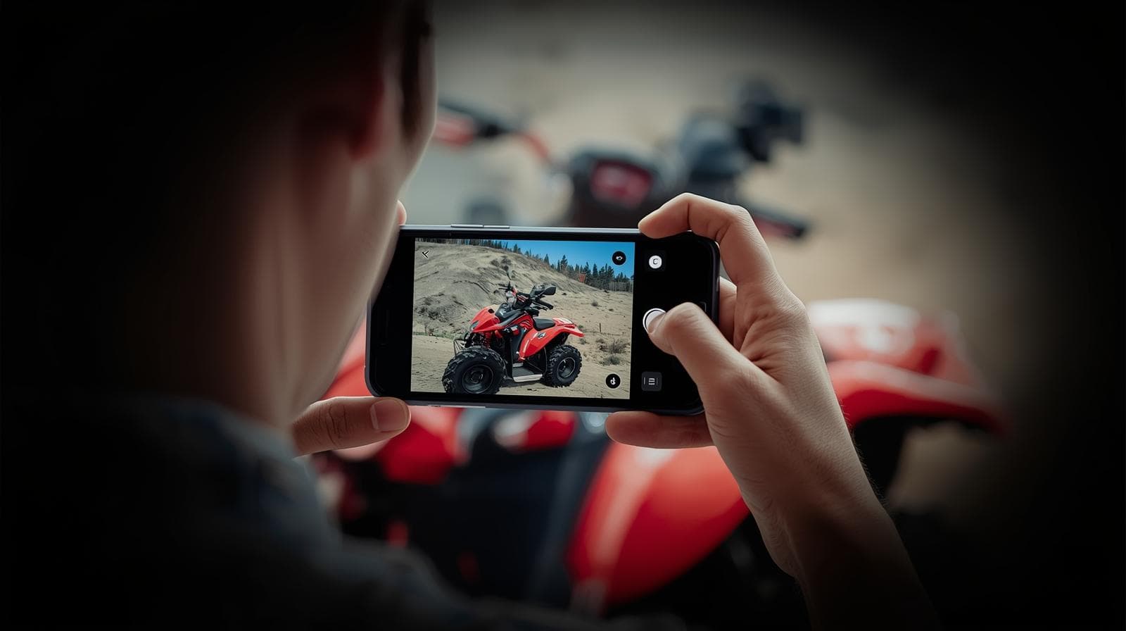 Take picture of a red ATV